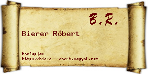 Bierer Róbert névjegykártya
